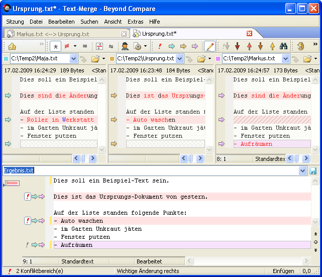 3-Wege-Abgleich in Beyond Compare 5